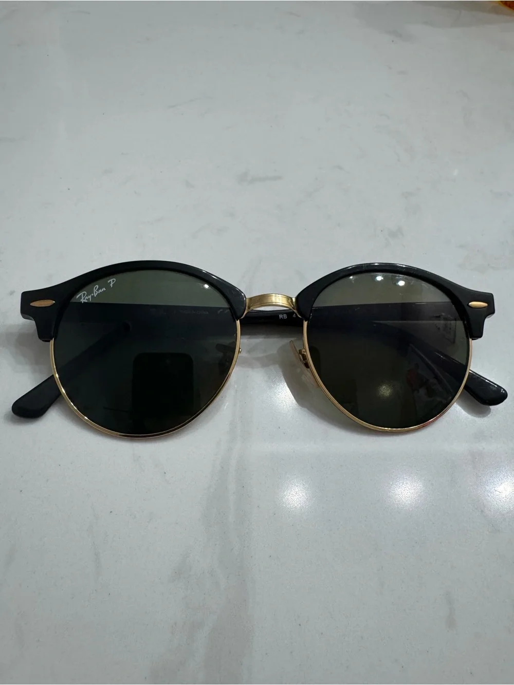 Ray-Ban Unisex Sunglasses Black Frame with Gold Accents